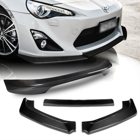 For 2013-2016 Scion FR-S/Toyota 86 Real Carbon Fiber Front Bumper Body Kit Lip 3pcs + For 2013-2020 Subaru BRZ Scion FRS FR-S Carbon Fiber Rear Trunk Spoiler Lid Wing