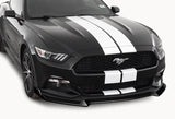 For 2018-2023 Ford Mustang Painted Black GT-Style Front Bumper Body Kit Lip 3pcs + For 2015-2023 Ford Mustang Coupe Shark Fin Matt Black Vortex Rear Roof Spoiler