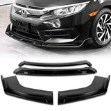 Universal Painted Black Configurable of up 3-Different Style Front Bumper Lip  4pieces