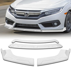 Universal Painted White Configurable of up 3-Different Style Front Bumper Lip  4pcs