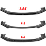 Universal  Matt Black Configurable of up 3-Different Style Front Bumper Lip Spoiler  4 pieces