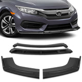 Universal  Matt Black Configurable of up 3-Different Style Front Bumper Lip Spoiler  4 pieces