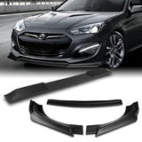 For 2013-2016 Hyundai Genesis Coupe Matt Black KS-Style Front Bumper Spoiler Lip 3pcs + For 2010-2016 Hyundai Genesis Coupe W-Power Matt Black Rear Roof Visor Spoiler