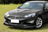 For 2013-2016 Hyundai Genesis Coupe Painted Black KS-Style Front Bumper Body Lip 3pcs + For 2010-2016 Hyundai Genesis Coupe W-Power Pearl Black Rear Roof Visor Spoiler