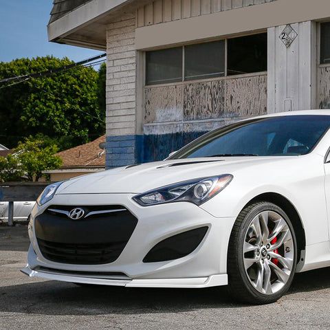 For 2013-2016 Hyundai Genesis Coupe Painted White KS-Style Front Bumper Body Lip 3pcs + For 2010-2016 Hyundai Genesis Coupe W-Power Pearl White Rear Roof Visor Spoiler