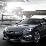 For 2013-2016 Hyundai Genesis Coupe Matt Black KS-Style Front Bumper Spoiler Lip 3pcs + For 2010-2016 Hyundai Genesis Coupe W-Power Matt Black Rear Roof Visor Spoiler