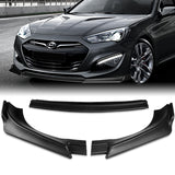 For 2013-2016 Hyundai Genesis Coupe Matt Black KS-Style Front Bumper Spoiler Lip 3pcs + For 2010-2016 Hyundai Genesis Coupe W-Power Matt Black Rear Roof Visor Spoiler
