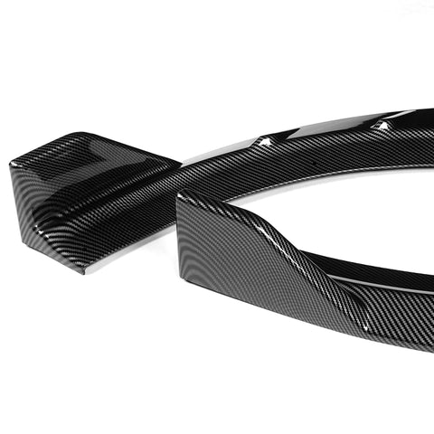 For 2015-2021 Dodge Charger RA-Style Carbon Look Front Bumper Body Spoiler Lip 3pcs + For 2015-2019 Dodge Charger SRT-Style Carbon Look Rear Bumper Lip Aprons 2pcs