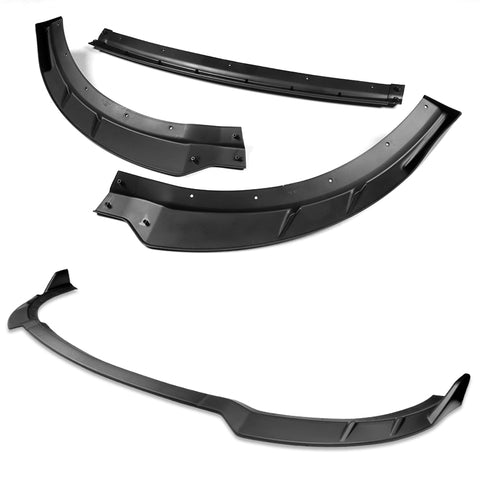 For 2015-2021 Dodge Charger RA-Style Black Front Bumper Body Spoiler Lip 3pcs + For 2015-2019 Dodge Charger SRT-Style Black Rear Bumper Lip Aprons Polyurethane 2pcs