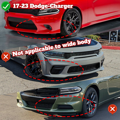 For 2015-2021 Dodge Charger RA-Style Painted White Color Front Bumper Splitter Spoiler Lip  3 Pcs