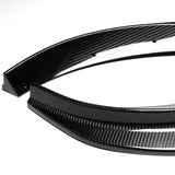 For 2020-2024 Tesla Model Y Real Carbon Fiber Front Bumper Spoiler Splitter Lip 3pcs + For 2020-2024 Tesla Model Y Carbon Fiber Rear Roof Window Visor Spoiler Wing