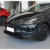 For 2020-2024 Tesla Model Y Real Carbon Fiber Front Bumper Spoiler Splitter Lip 3pcs + For 2020-2024 Tesla Model Y Carbon Fiber Rear Roof Window Visor Spoiler Wing