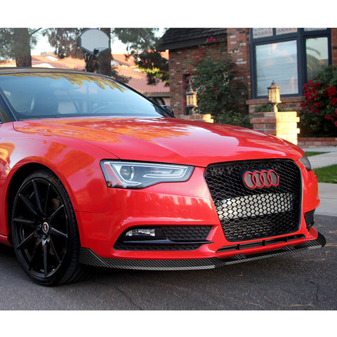 For 2013-2016 Audi A5/S5 Carbon Look Front Bumper Body Kit Spoiler Splitter Lip  3pcs