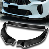 For 2018-2023 Kia Stinger GT-Line Carbon Fiber Front Bumper Splitter Spoiler Lip 3pcs + For 2018-2023 Kia Stinger GT Real Carbon Fiber Side View Mirror Covers Cap Trim 2pcs