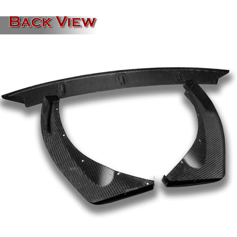 For 2013-2017 Hyundai Veloster Turbo Carbon Fiber Front Bumper Body Spoiler Lip 3pcs + For 2013-2017 Hyundai Veloster Turbo Carbon Fiber Rear Roof Lid Spoiler Wing