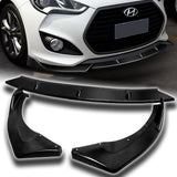 For 2013-2017 Hyundai Veloster Turbo Carbon Fiber Front Bumper Body Spoiler Lip 3pcs + For 2013-2017 Hyundai Veloster Turbo Carbon Fiber Rear Roof Lid Spoiler Wing