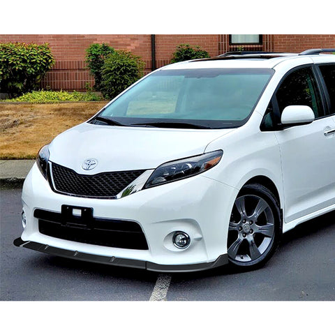 For 2011-2017 Toyota Sienna SE MP-Style Unpainted Matte Black Color Front Bumper Splitter Spoiler Lip 3 Pcs