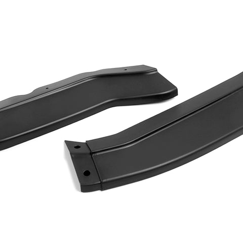 For 2014-2019 Chevrolet Corvette C7 ST-Style Matt Black Front Bumper Spoiler Lip 3pcs + For 2014-2019 Corvette C7 Black Side Window Louvers Scoop Sunshade Cover Vent