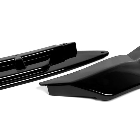 For 2011-2014 Hyundai Sonata STP-Style Painted Black Front Bumper Spoiler Lip  3pcs + For 2011-2014 Hyundai Sonata W-Power Pearl Black V-Style Trunk Lid Spoiler Wing