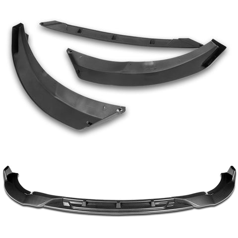 For 2011-2014 Hyundai Sonata STP-Style Carbon Look Front Bumper Body Spoiler Lip 3pcs + For 2011-2014 Hyundai Sonata W-Power Carbon Painted V-Style Trunk Spoiler Wing