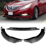 For 2011-2014 Hyundai Sonata STP-Style Carbon Look Front Bumper Body Spoiler Lip 3pcs + For 2011-2014 Hyundai Sonata W-Power Carbon Painted V-Style Trunk Spoiler Wing