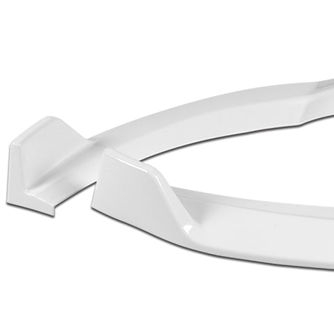 For 2011-2014 Hyundai Sonata STP-Style Painted White Front Bumper Spoiler Lip 3pcs + For 2011-2014 Hyundai Sonata W-Power Pearl White V-Style Trunk Lid Spoiler Wing