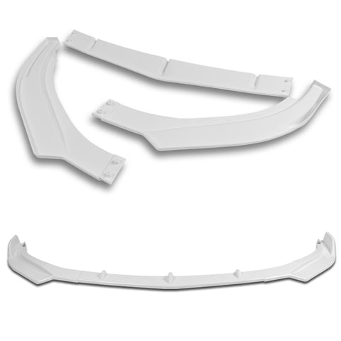 For 2017-2021 Alfa Romeo Giulia Painted White Front Bumper Body Kit Spoiler Lip 3pcs + For 2017-2023 Alfa Romeo Giulia W-Power Pearl White V-Style Trunk Spoiler Wing +