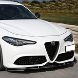 For 2017-2021 Alfa Romeo Giulia Carbon Fiber Front Bumper Splitter Spoiler Lip 3pcs + For 2017-2023 Alfa Romeo Giulia Real Carbon Fiber Side View Mirror Covers Cap  2pcs