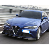 For 2017-2021 Alfa Romeo Giulia Matt Black Front Bumper Body Kit Spoiler Lip 3pcs + For 2017-2023 Alfa Romeo Giulia W-Power Primer Black V-Style Trunk Spoiler Wing + For 2017-2023 Alfa Romeo Giulia W-Power ABS Black Rear Roof Visor Spoiler Wing