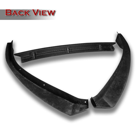 For 2016-2020 Tesla Model S Real Carbon Fiber Front Bumper Splitter Spoiler Lip  3pcs + For 2012-2024 Tesla Model S OE-Style Real Carbon Fiber Trunk Lid Spoiler Wing