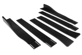 For 2021-2024 Kia Optima K5 Matt Black Front Bumper Body Splitter Spoiler Lip + 86" x 4" Universal Black Side Skirt Extension Rocker Splitters Diffuser Lip 9pcs
