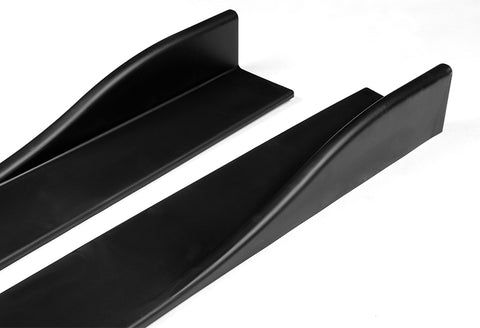 For 2021-2024 Kia Optima K5 Matt Black Front Bumper Body Splitter Spoiler Lip + 86" x 4" Universal Black Side Skirt Extension Rocker Splitters Diffuser Lip 9pcs