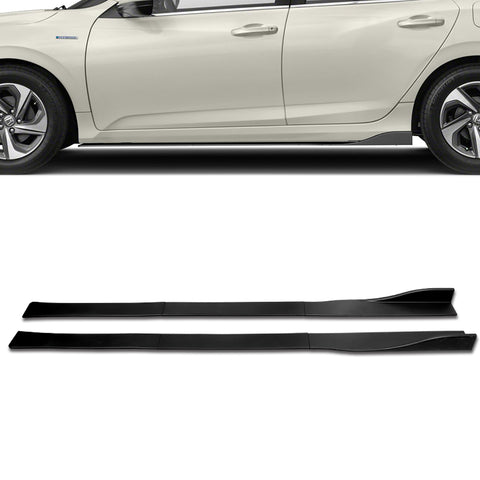 For 2012-2014 Ford Focus ST MK3 GT-Style Matt Black Front Bumper Spoiler Lip + 86" x 4" Universal Black Side Skirt Extension Rocker Splitters Diffuser Lip 9pcs