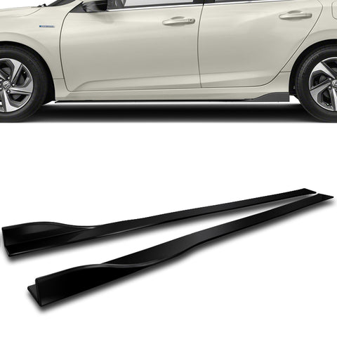 For 2021-2024 Kia Optima K5 Matt Black Front Bumper Body Splitter Spoiler Lip + 86" x 4" Universal Black Side Skirt Extension Rocker Splitters Diffuser Lip 9pcs