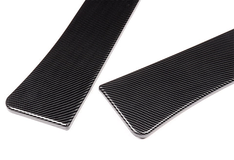 For 2021-2025 Ford Mustang Mach-E GT-Style Carbon Look Front Bumper Spoiler Lip + 86" x 4" Universal Carbon Look Side Skirt Extension Rocker Splitters Lip 9pcs