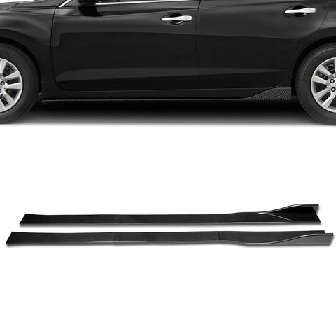 For 2014-2016 Toyota Corolla S GT-Style Carbon Painted Front Bumper Spoiler Lip + 86" x 4" Universal Carbon Look Side Skirt Extension Rocker Splitters Lip 9pcs