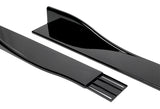 For 2013-2016 Audi A4 Quattro S4 Painted Black Front Bumper Splitter Spoiler Lip + 59" x 4" Universal Painted Black Side Skirt Extension Rocker Splitters Lip 9pcs