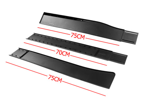 For 2013-2016 Audi A4 Quattro S4 Painted Black Front Bumper Splitter Spoiler Lip + 59" x 4" Universal Painted Black Side Skirt Extension Rocker Splitters Lip 9pcs