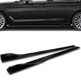 For 2013-2016 Audi A4 Quattro S4 Painted Black Front Bumper Splitter Spoiler Lip + 59" x 4" Universal Painted Black Side Skirt Extension Rocker Splitters Lip 9pcs