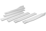 For 2013-2020 Nissan 370Z GT-Style Painted White Front Bumper Body Spoiler Lip + 86" x 4" Universal Painted White Side Skirt Extension Rocker Splitters Lip 9pcs