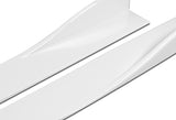 For 2013-2020 Nissan 370Z GT-Style Painted White Front Bumper Body Spoiler Lip + 86" x 4" Universal Painted White Side Skirt Extension Rocker Splitters Lip 9pcs