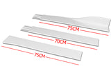 For 2013-2020 Nissan 370Z GT-Style Painted White Front Bumper Body Spoiler Lip + 86" x 4" Universal Painted White Side Skirt Extension Rocker Splitters Lip 9pcs