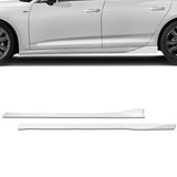 For 2013-2016 Audi A5/S5 S-Line Painted White Front Bumper Spoiler Splitter Lip + 86" x 4" Universal Painted White Side Skirt Extension Rocker Splitters Lip 9pcs