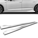 For 2013-2020 Nissan 370Z GT-Style Painted White Front Bumper Body Spoiler Lip + 86" x 4" Universal Painted White Side Skirt Extension Rocker Splitters Lip 9pcs