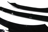 For 2015-2017 Ford Mustang Painted Black Front Bumper Body Kit Spoiler Lip 3pcs + For 2015-2020 Ford Mustang Coupe Black ABS Rear Window Roof Visor Spoiler Wing