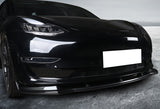 For 2017-2023 Tesla Model 3 Sedan Real Carbon Front Bumper Body Kit Lip 3pcs + For 2017-2023 Tesla Model 3 Real Carbon Fiber Side View Mirror Covers Cap Trim  2pcs