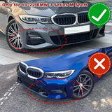 For 2019-2022 BMW G20 M-Sport M340i Real Carbon Fiber Front Bumper Spoiler Lip  3 PCS