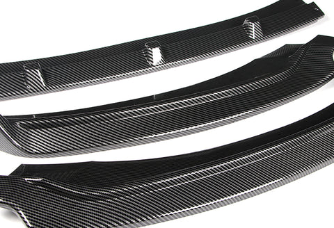 For 2017-2018 Hyundai Elantra Carbon Style Front Bumper Body Spoiler Lip + For 2017-2018 Hyundai Elantra W-Power Carbon Painted V-Style Trunk Spoiler Wing