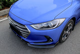 For 2017-2018 Hyundai Elantra Carbon Style Front Bumper Body Spoiler Lip + For 2017-2018 Hyundai Elantra W-Power Carbon Painted V-Style Trunk Spoiler Wing