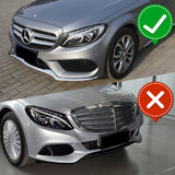 For 2015-2018 Mercedes W205 C180 C250 C300 Painted Carbon Look Front Bumper Body Lip 3 PCS